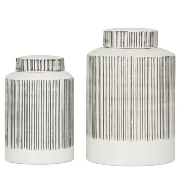 Cosmopolitan Striped Jars (Set of 2)