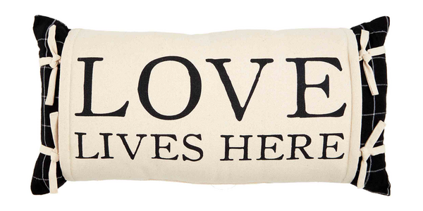 Love Lives Here Wrap Pillow
