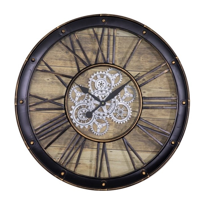 Venetian Woodgrain Gear Clock