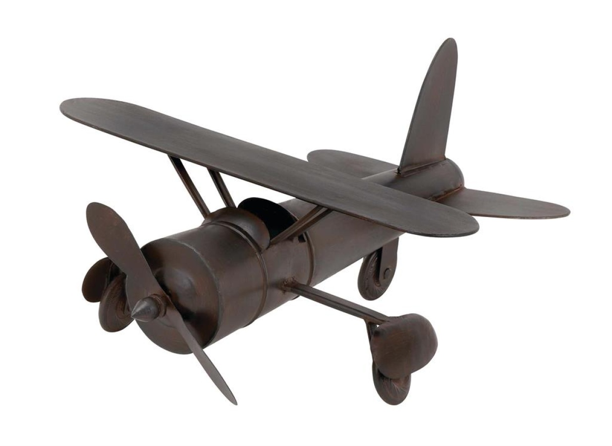 Brown Metal Airplane Sculpture