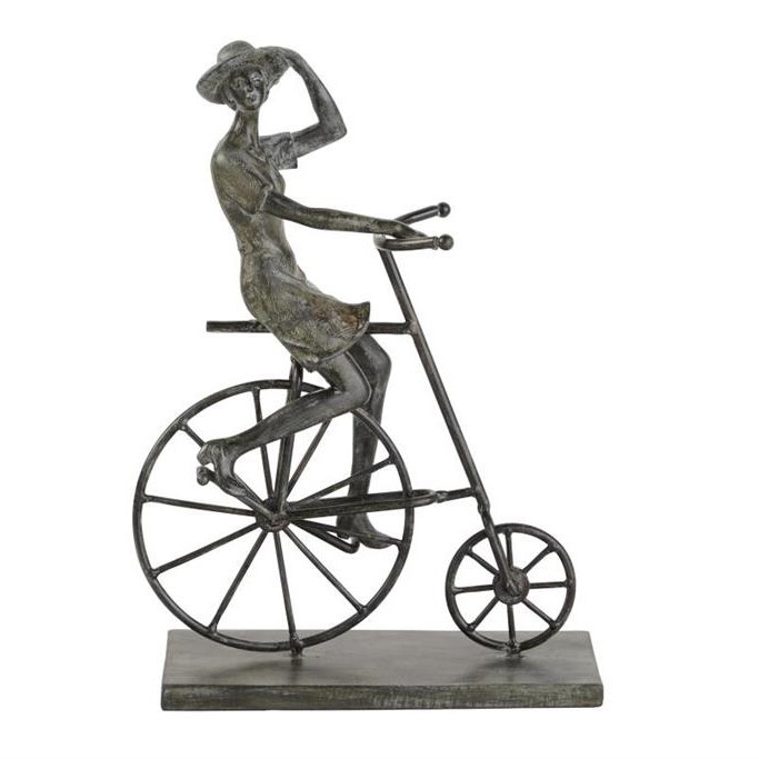 Lady Riding Bike Sculpture