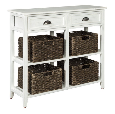 Oslember White Console Table