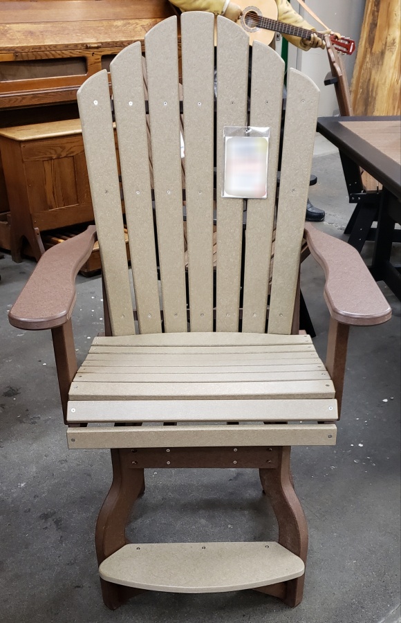 Brown/Weather Wood Swivel Patio Chair