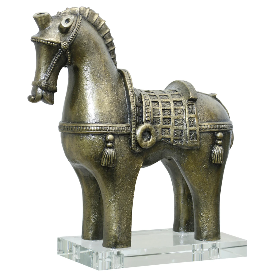 Brass Colored Horse Statue
