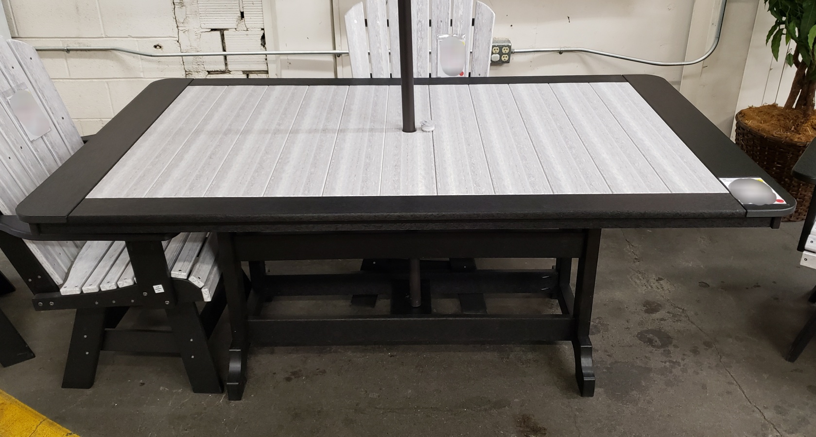 Black/Marble Outdoor Dining Table