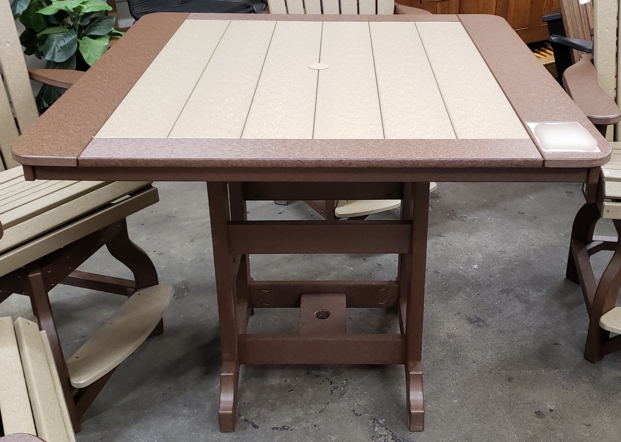 Brown/Weather Wood Outdoor Square Table