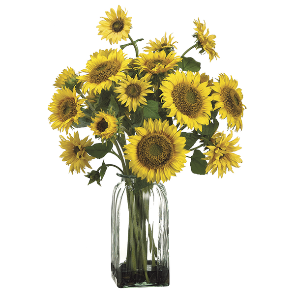 Sunflowers in Glass Vase