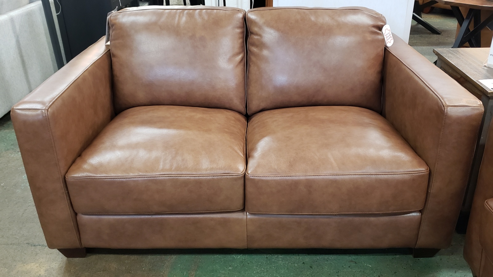 Ritz Whiskey Leather Loveseat