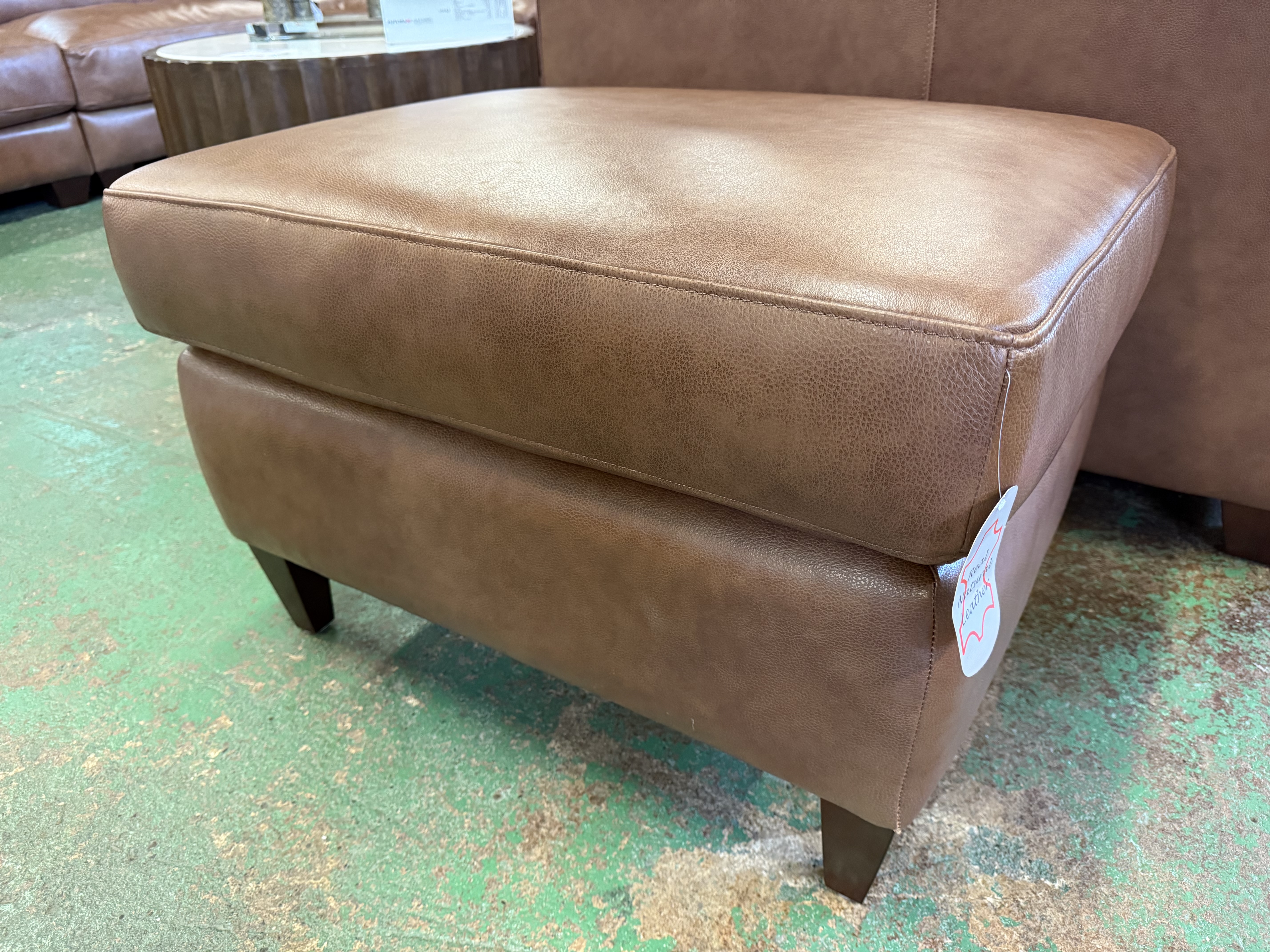 Ritz Whiskey Leather Ottoman
