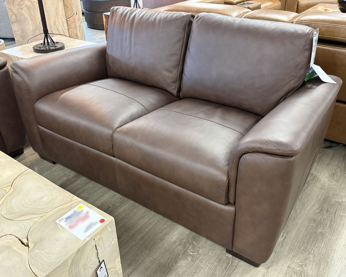 Henry Chocolate Leather Loveseat