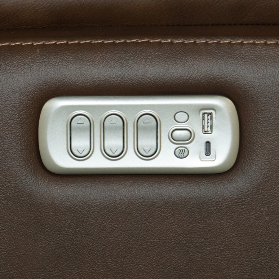 Henry Chocolate Swivel Power Recliner w/ Heat & Massage