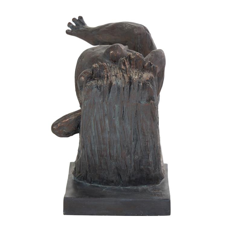 Frog Relaxing on Branch Sculpture