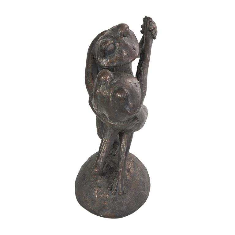 Frogs Dancing on Rock Sculpture