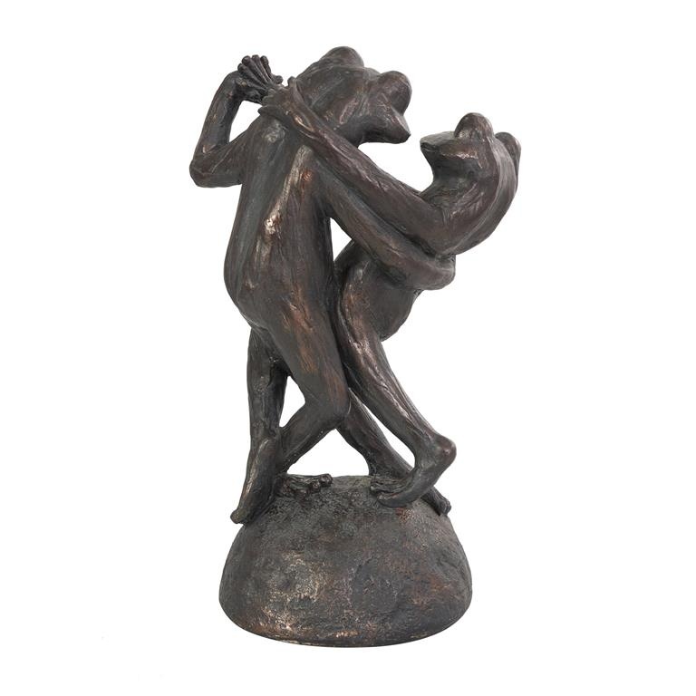 Frogs Dancing on Rock Sculpture