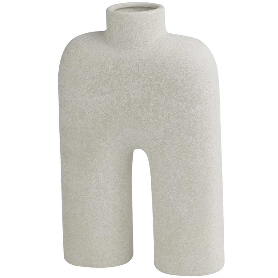 White Ceramic Abstract Arched Vase
