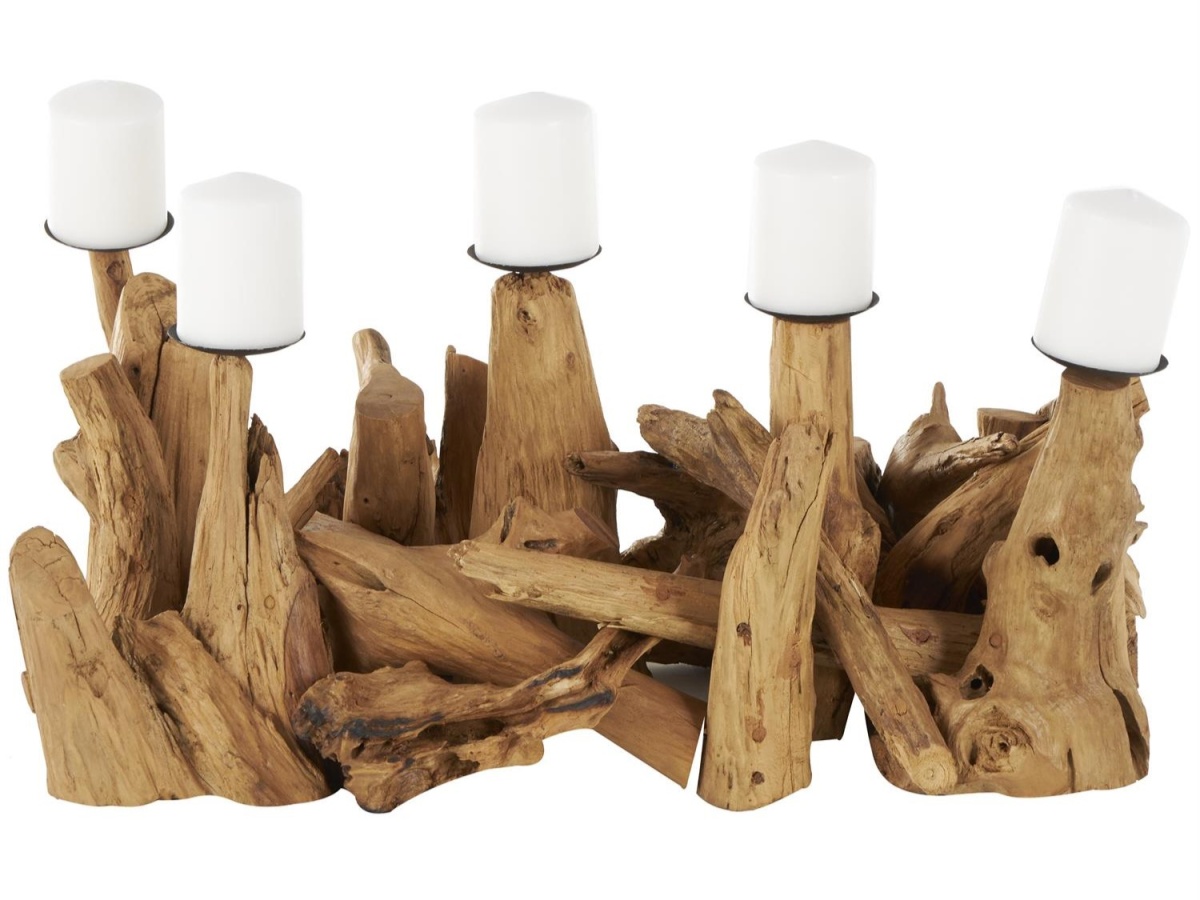 Teak Wood Live Edge Candle Holder