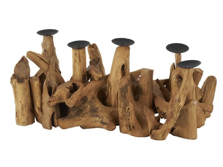 Teak Wood Live Edge Candle Holder