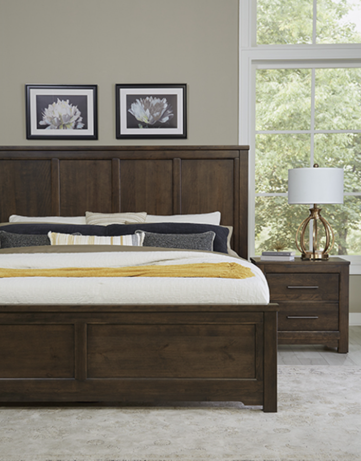 Crafted Cherry Dark 2 Drawer Nightstand