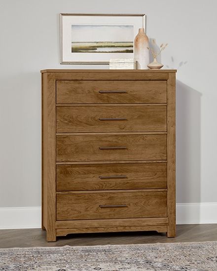 Crafted Cherry Medium 5 Drawer Chest