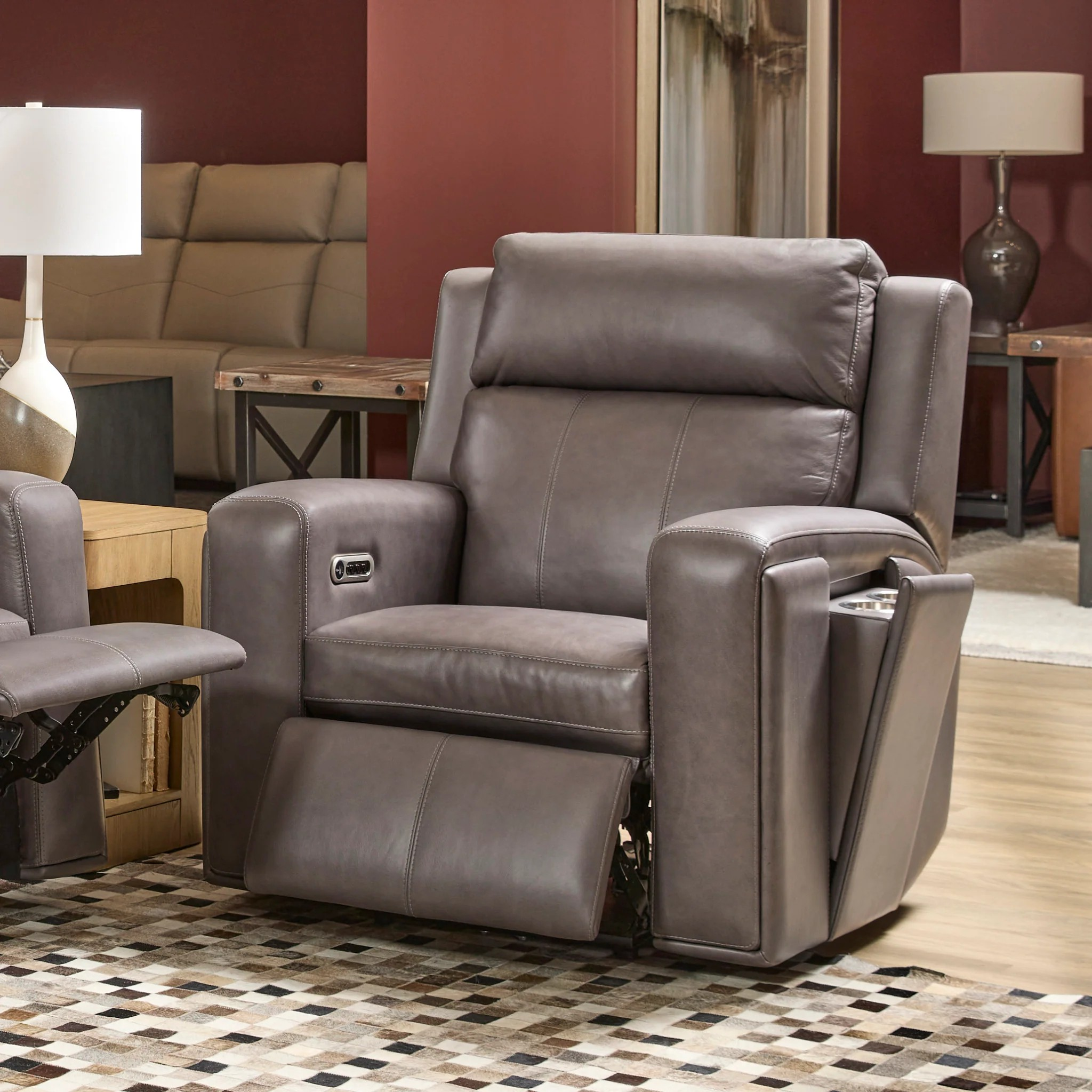Wyatt Gunmetal Power Recliner