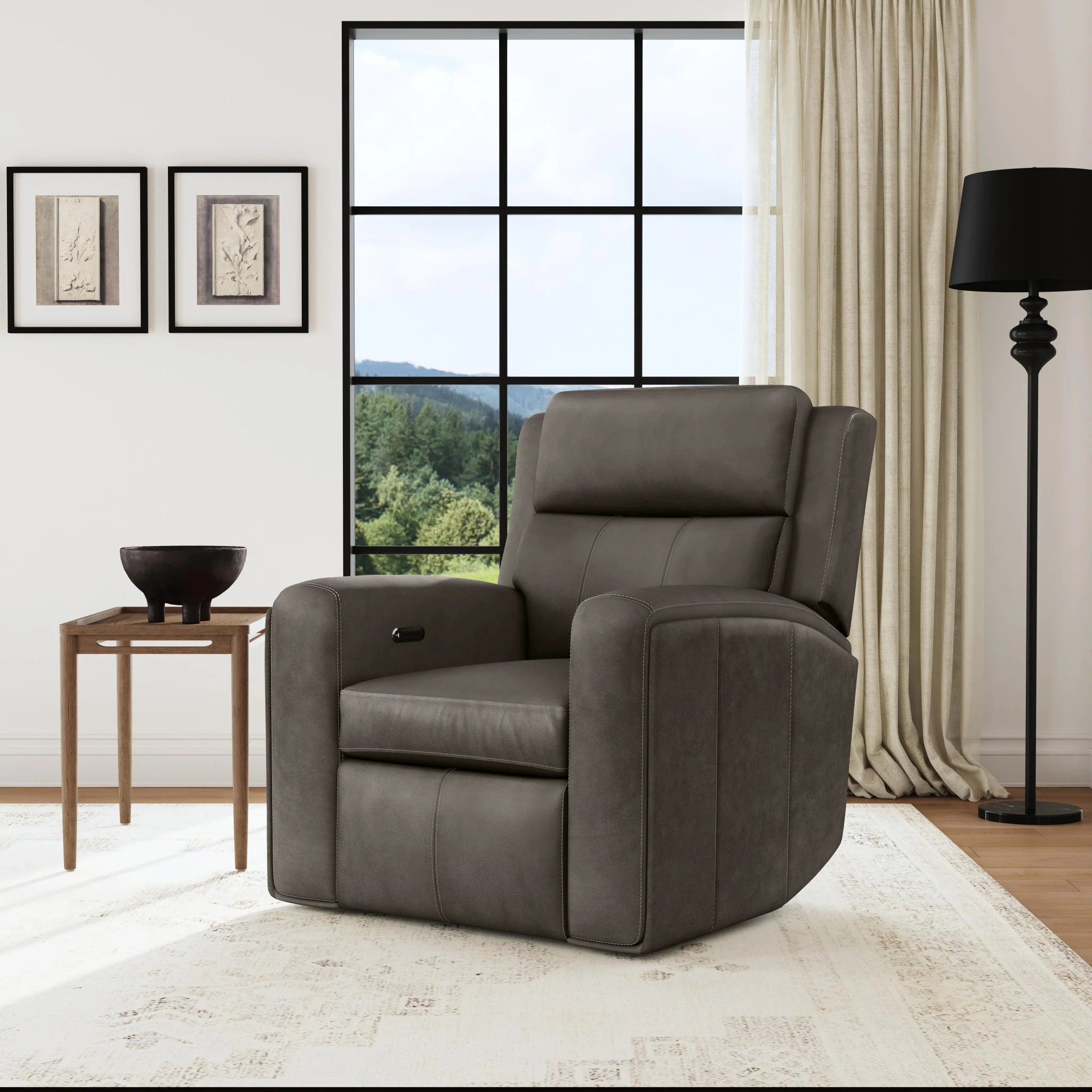 Wyatt Gunmetal Power Recliner