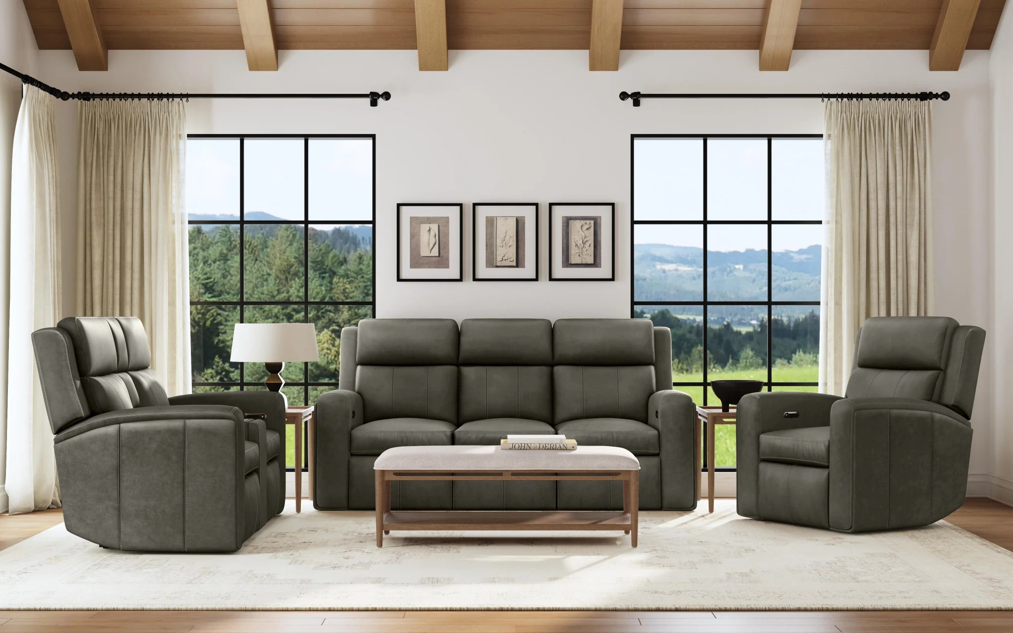 Wyatt Gunmetal Power Recliner
