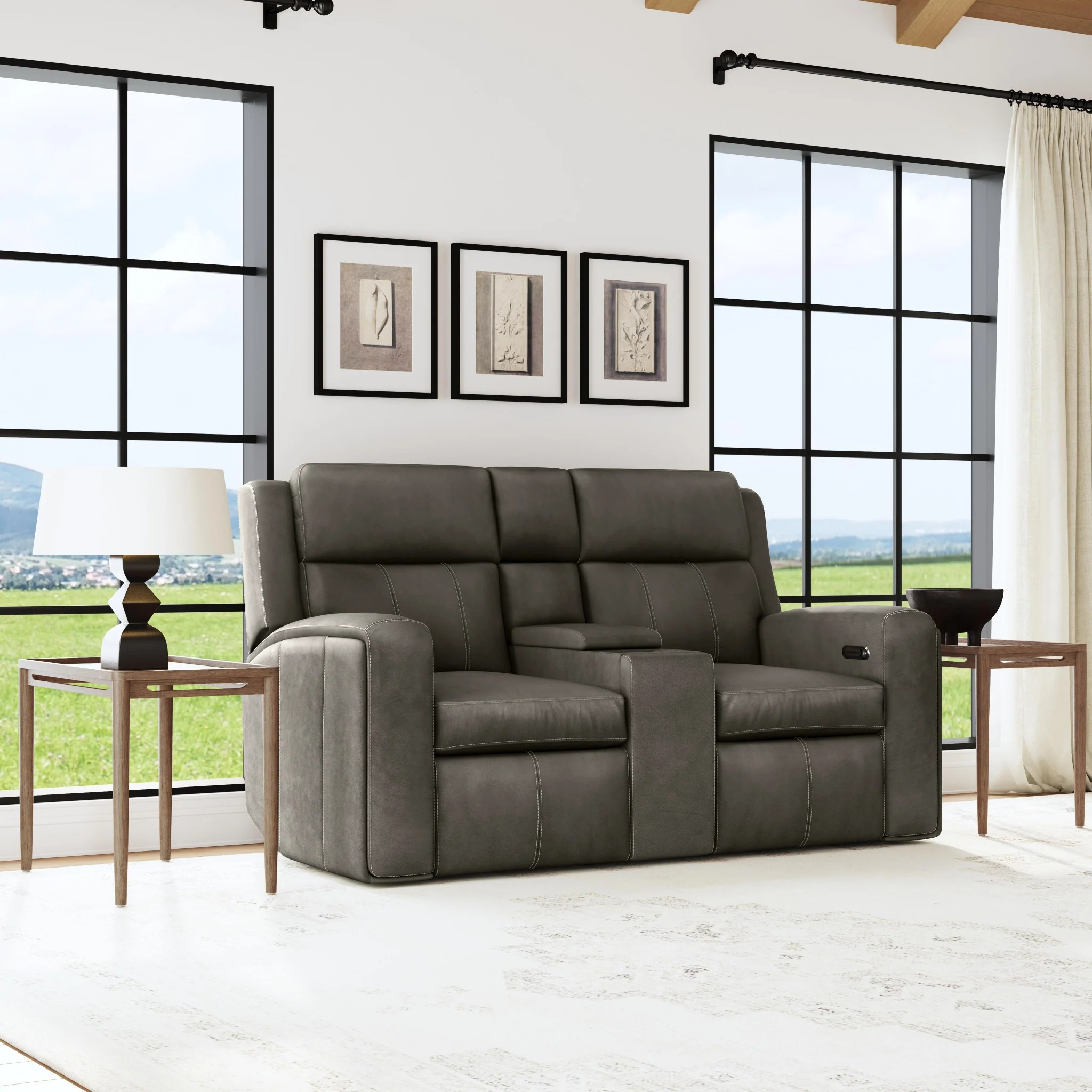 Wyatt Gunmetal Power Reclining Loveseat