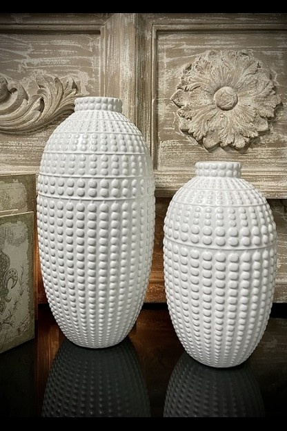 Weston White Ceramic Vases (Set of 2)