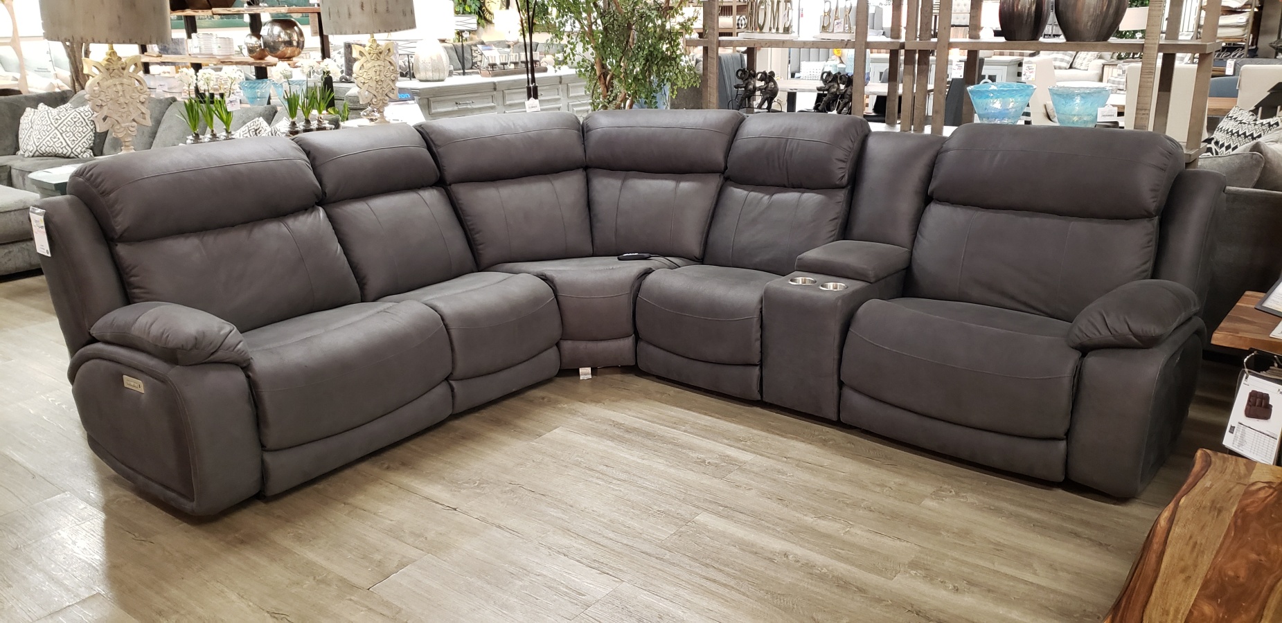 Diversey Pewter 6Pc Power Sectional