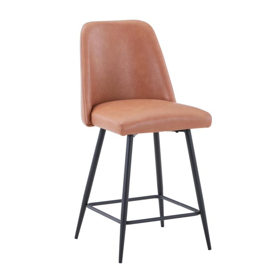 Maddox Light Brown Upholstered Stool