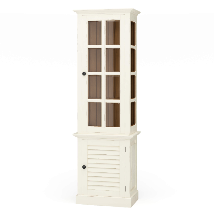 Cottage Tall Cabinet - White Harvest & Driftwood