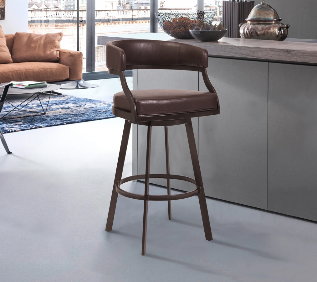 Saturn Brown Swivel Barstool