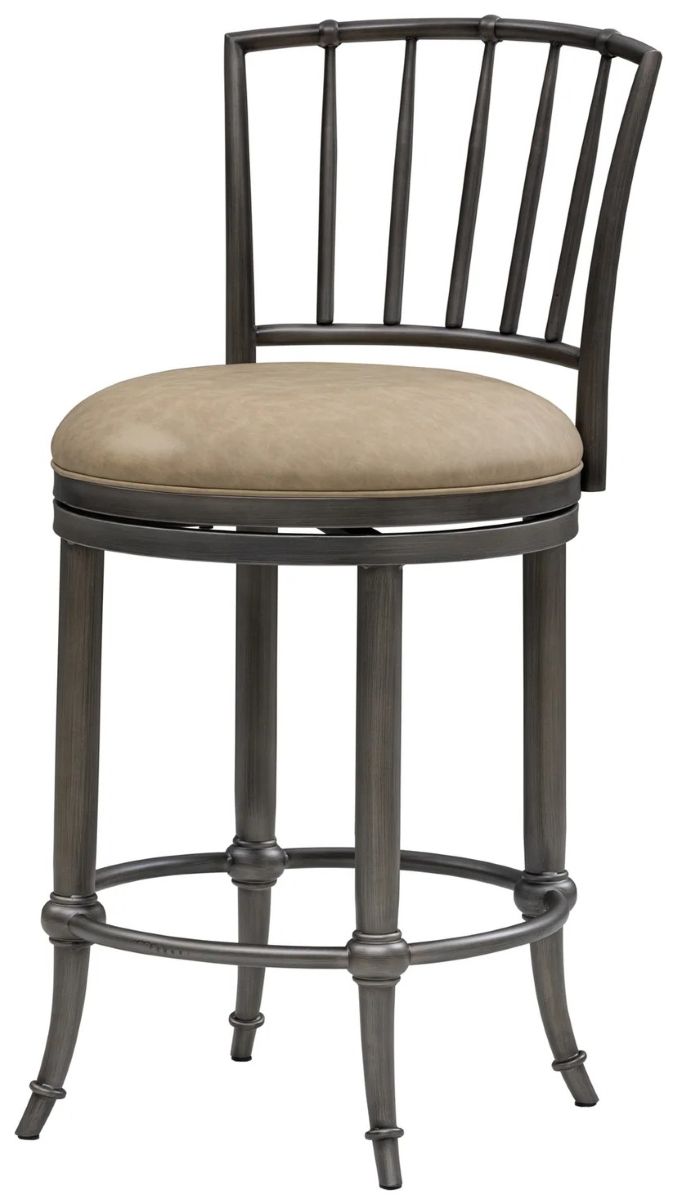 Vince Mushroom Brown Swivel Barstool