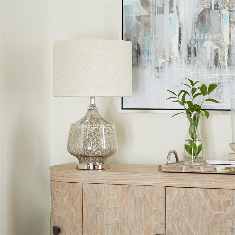 Table Lamp w/ Faux Mercury Glass Finish