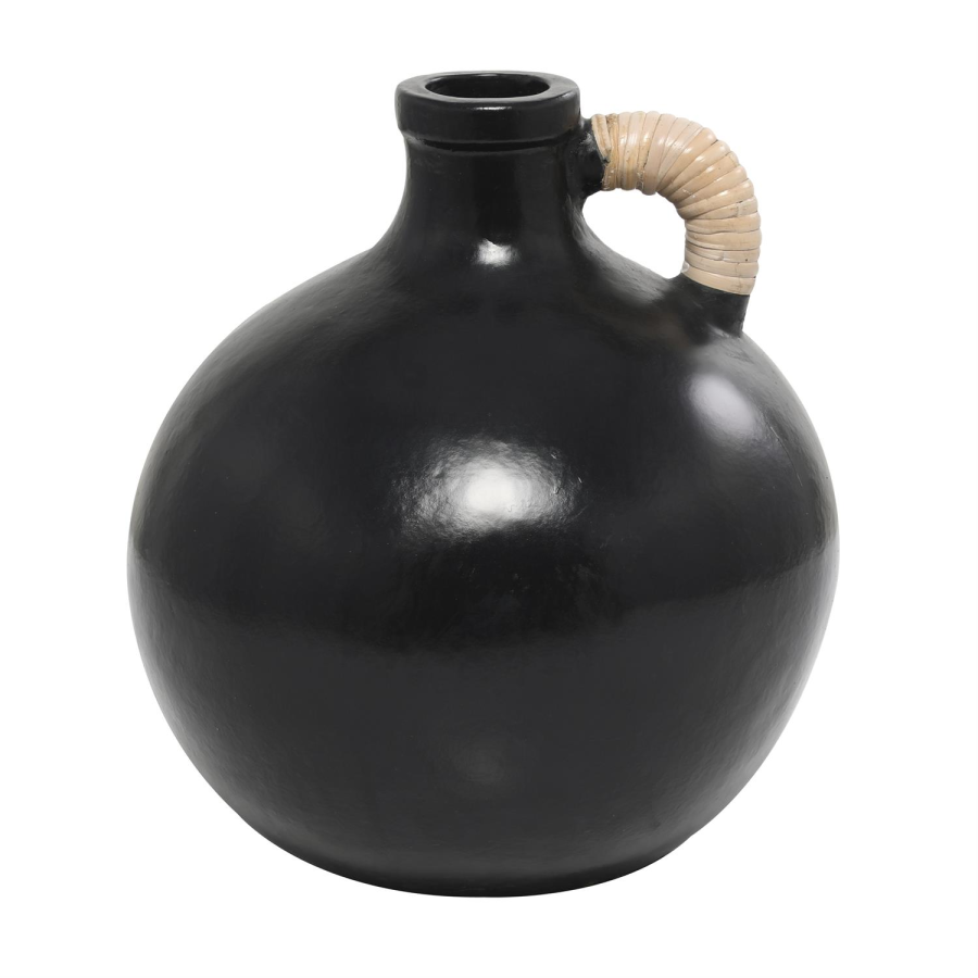 Black Ceramic Large Round Jug