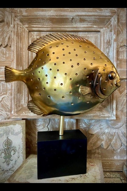 Resin Electro-Plated Fish on Stand