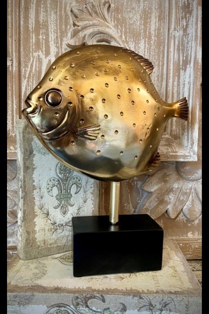 Resin Electro-Plated Fish on Stand