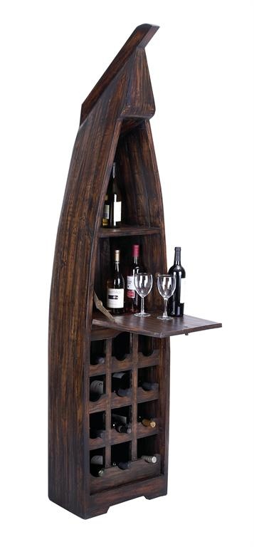 Wood Boat Wine Cabinet