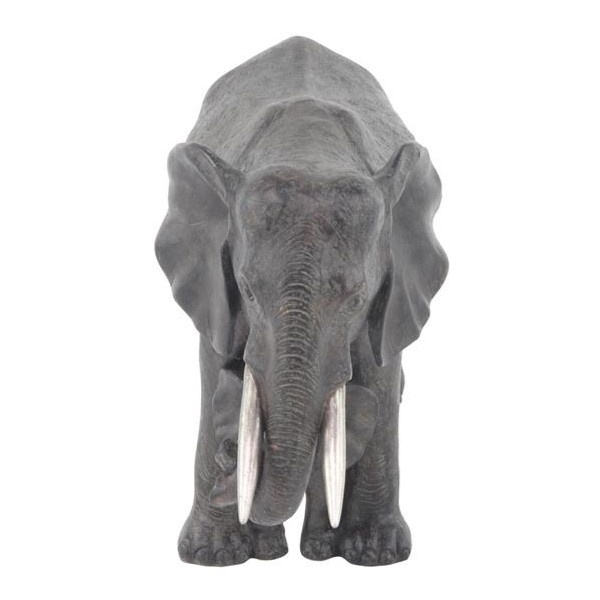 Gray Polystone Elephant Sculpture