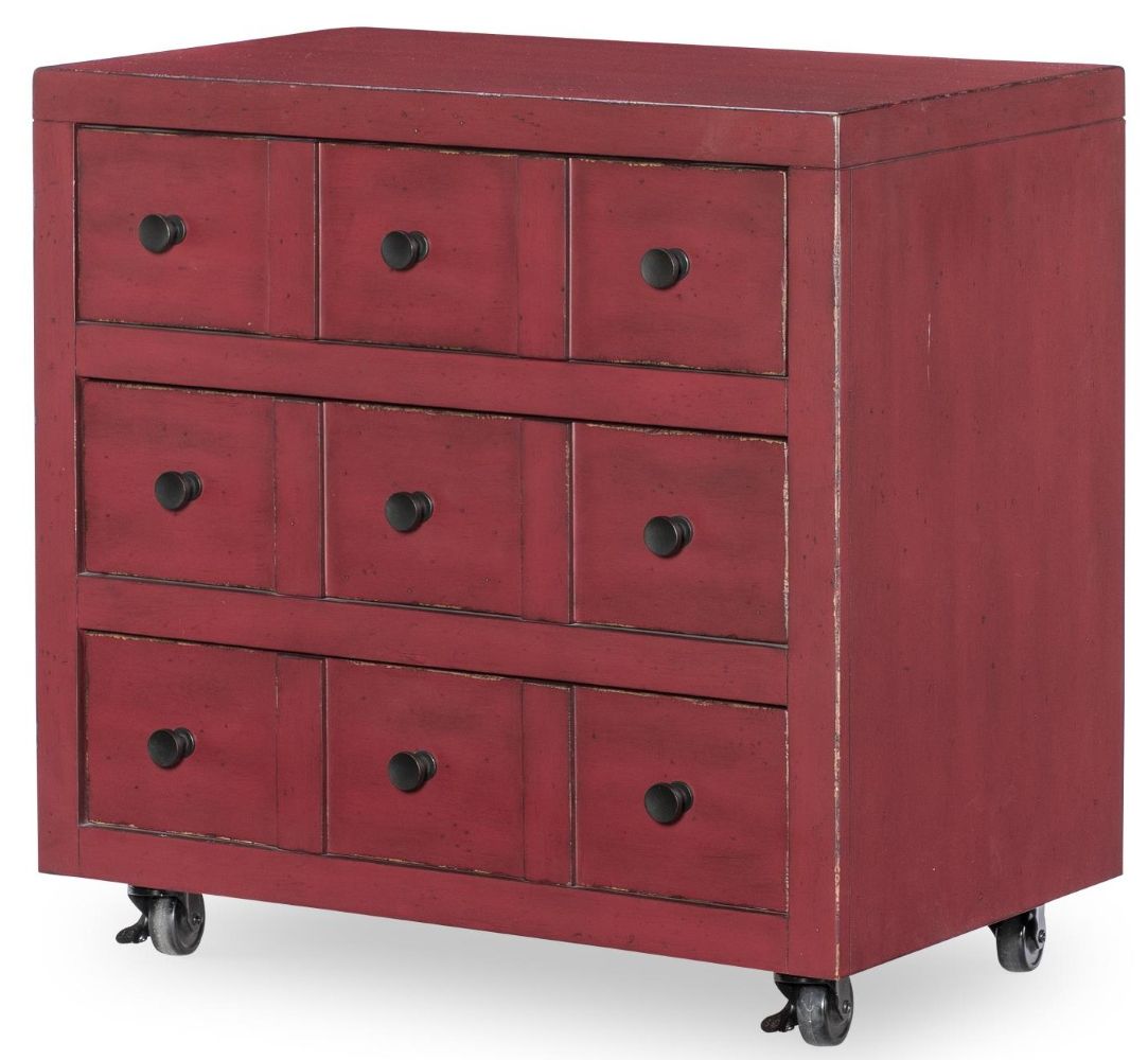 Country Living 3-Drawer Nightstand with Casters