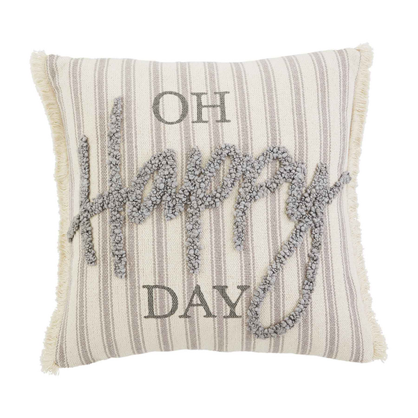 Oh Happy Day Tufted Throw Pillow