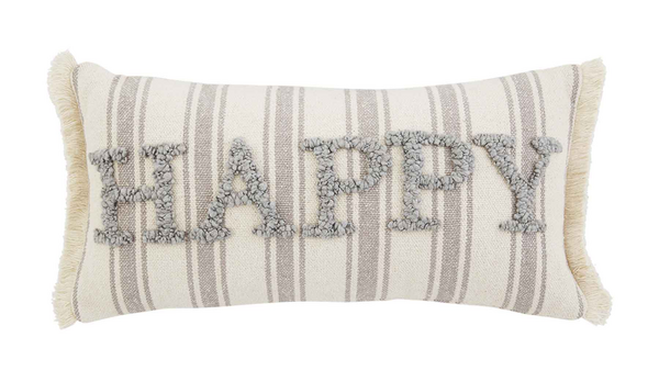 Happy Tufted Throw Pillow