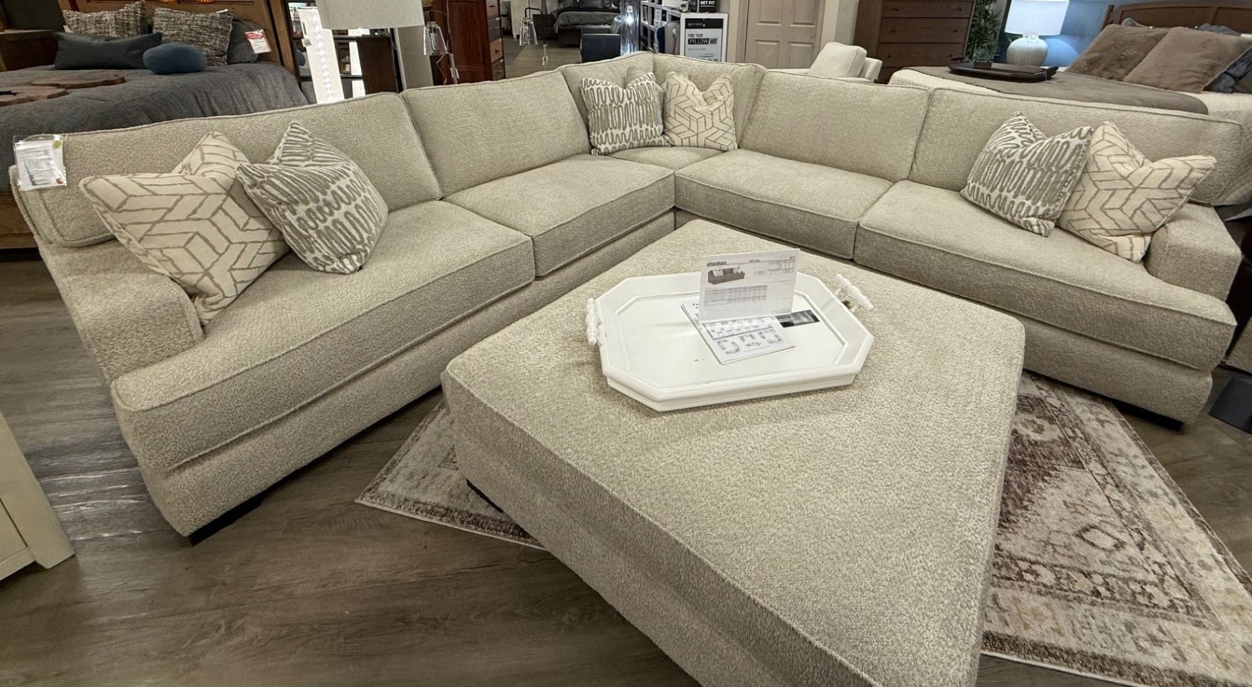 417 3Pc Stanton Sectional - Dominator Oatmeal