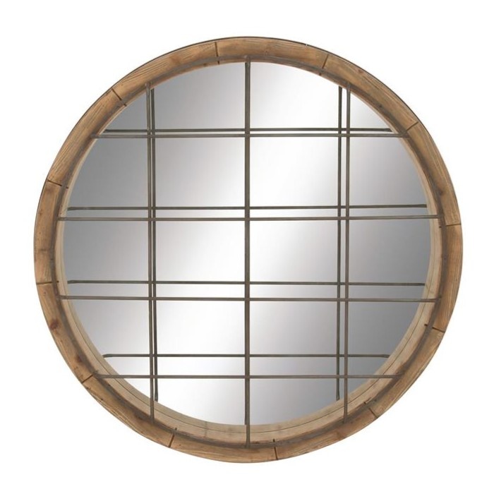 Brown Wood Wall Mirror