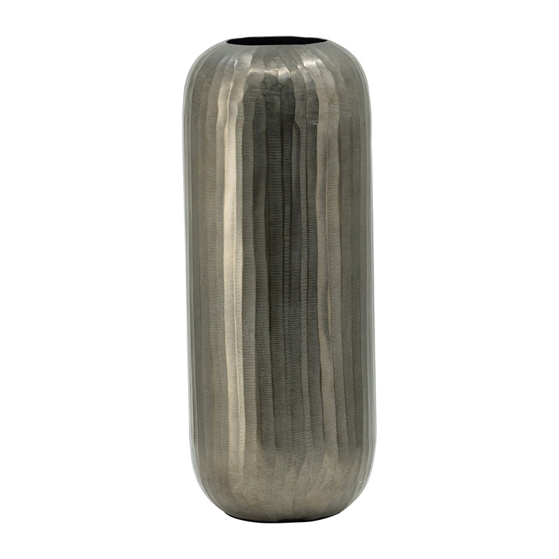 Aluminum Layered Chisel Orb Vase