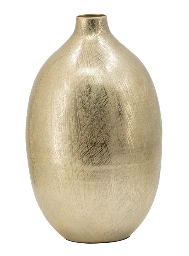 Gold Streaks Aluminum Vase