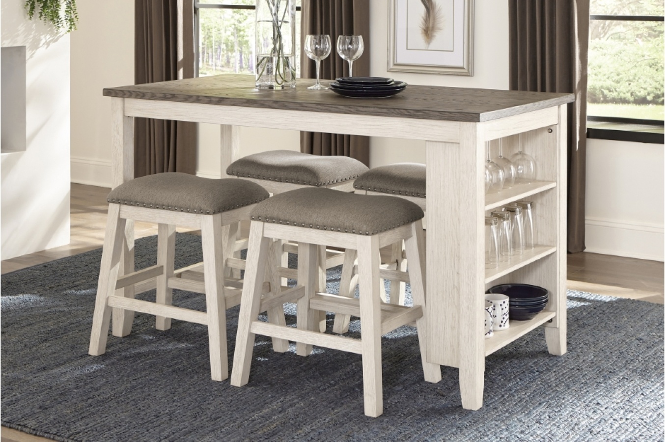 Timbre Counter Table & Barstools