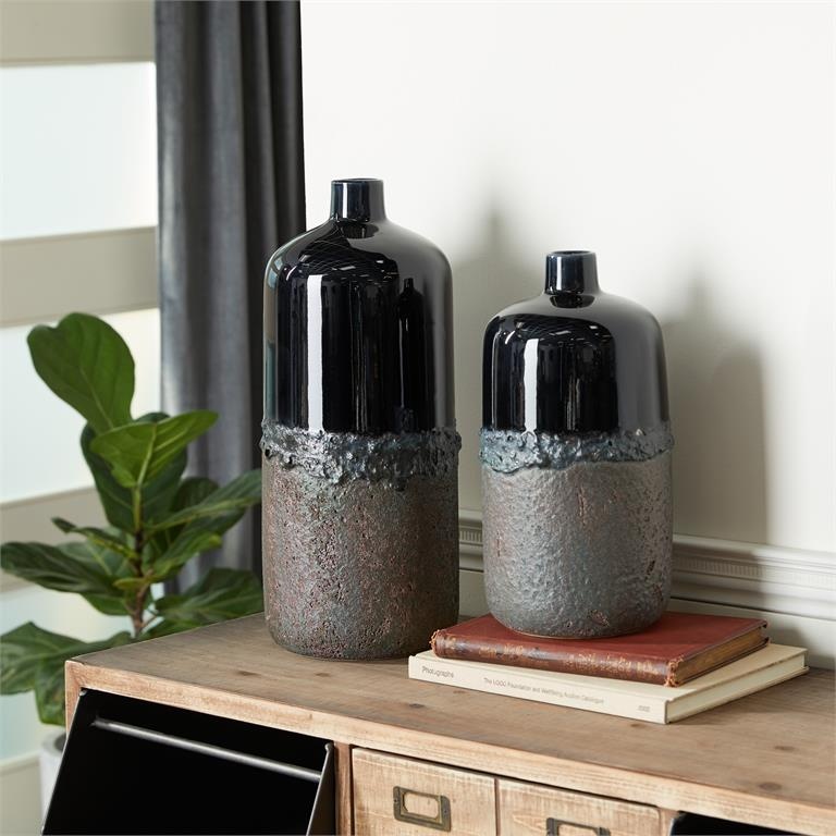 Novogratz Black Ceramic Vases (Set of 2)