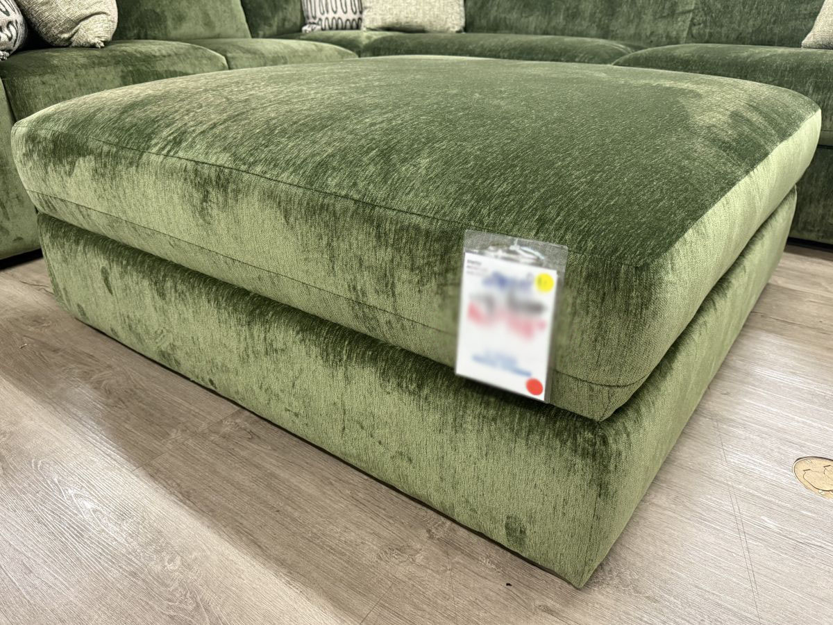 607 Stanton XL Square Cocktail Ottoman - Lush Spinach