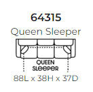 Diagram of the 643 Stanton queen sleeper showing dimensions.